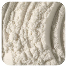 Unflavored micellar casein powder, fine white powder texture