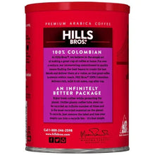 Red Hills Bros ground coffee can, dark roast, 100% Colombian
