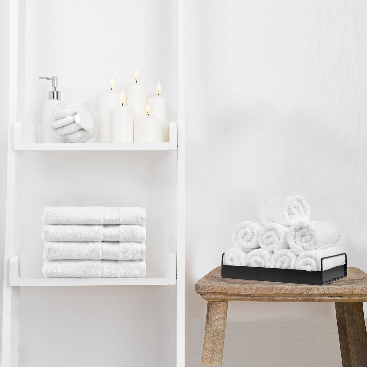 100% Cotton Towel Sets, 12 Pack Hand