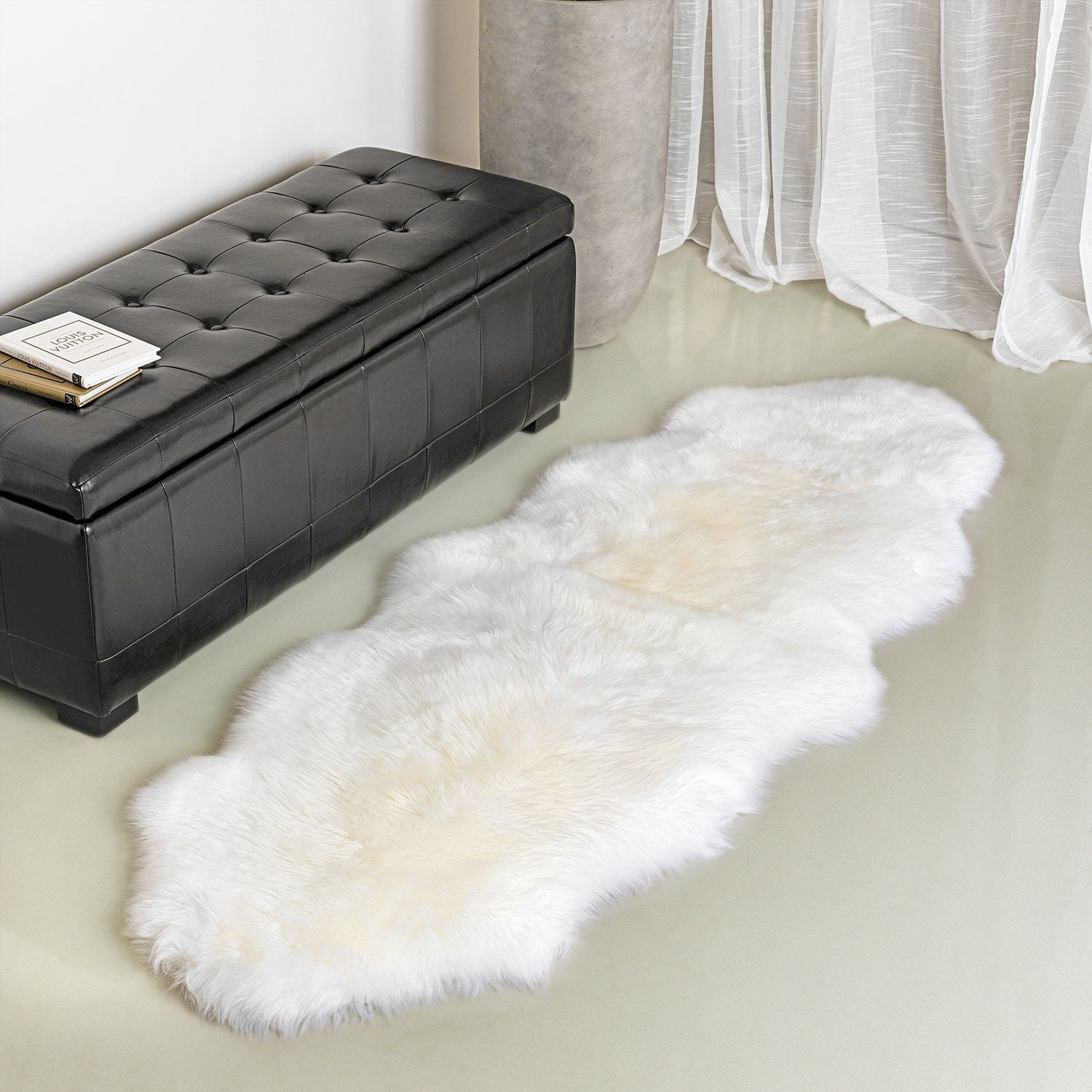 100% Genuine Sheepskin Rug, 5'10" x 1'11"