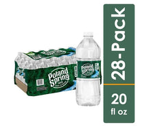 Poland Spring 20 fl oz water bottles, 28-pack; pack with front bottle