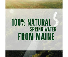 Poland Spring water label card: 100% natural spring water from Maine