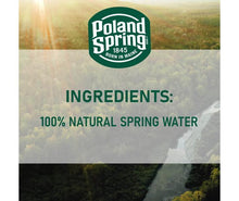 Poland Spring water bottle label: ingredients 100% natural spring water