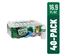 Poland Spring 16.9 fl oz water bottle pack with 40-pack count badge