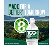 Poland Spring spring water bottle with green label and made-better recycled badge