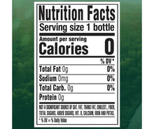 Nutrition Facts label for spring water: serving size 1 bottle, 0 calories