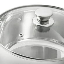 Stainless steel glass lid knob with inner rim on Dutch oven