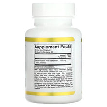 Supplement facts panel on California Gold Nutrition bottle, French pine bark extract 100mg