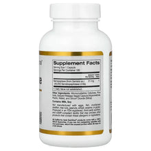 California Gold Nutrition Serrapeptase bottle, Supplement Facts label on back