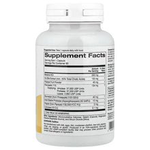Dietary enzyme supplement bottle back label with Supplement Facts panel