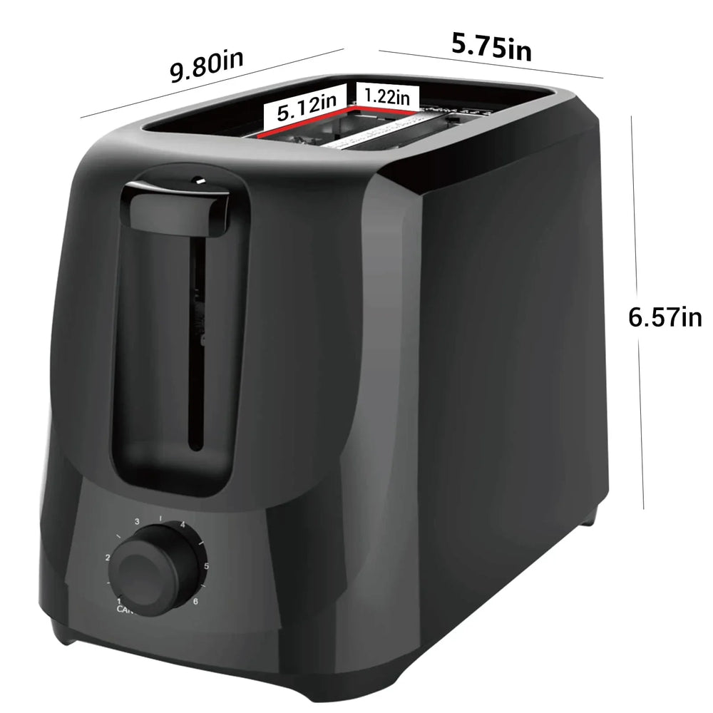Mainstays 2-Slice Toaster with 6 Shade Settings and Removable Crumb Tray, Black - USA MEGA SHOP