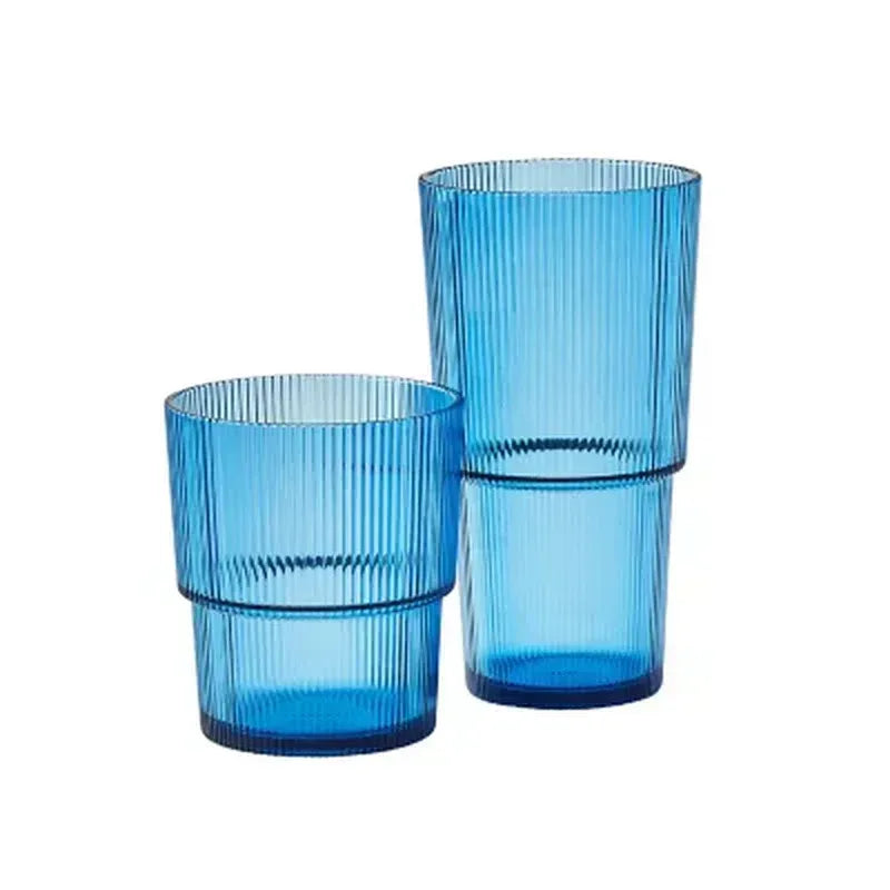 Member'S Mark Shatterproof 12-Piece Drinkware Set Ribbed (Assorted Colors)
