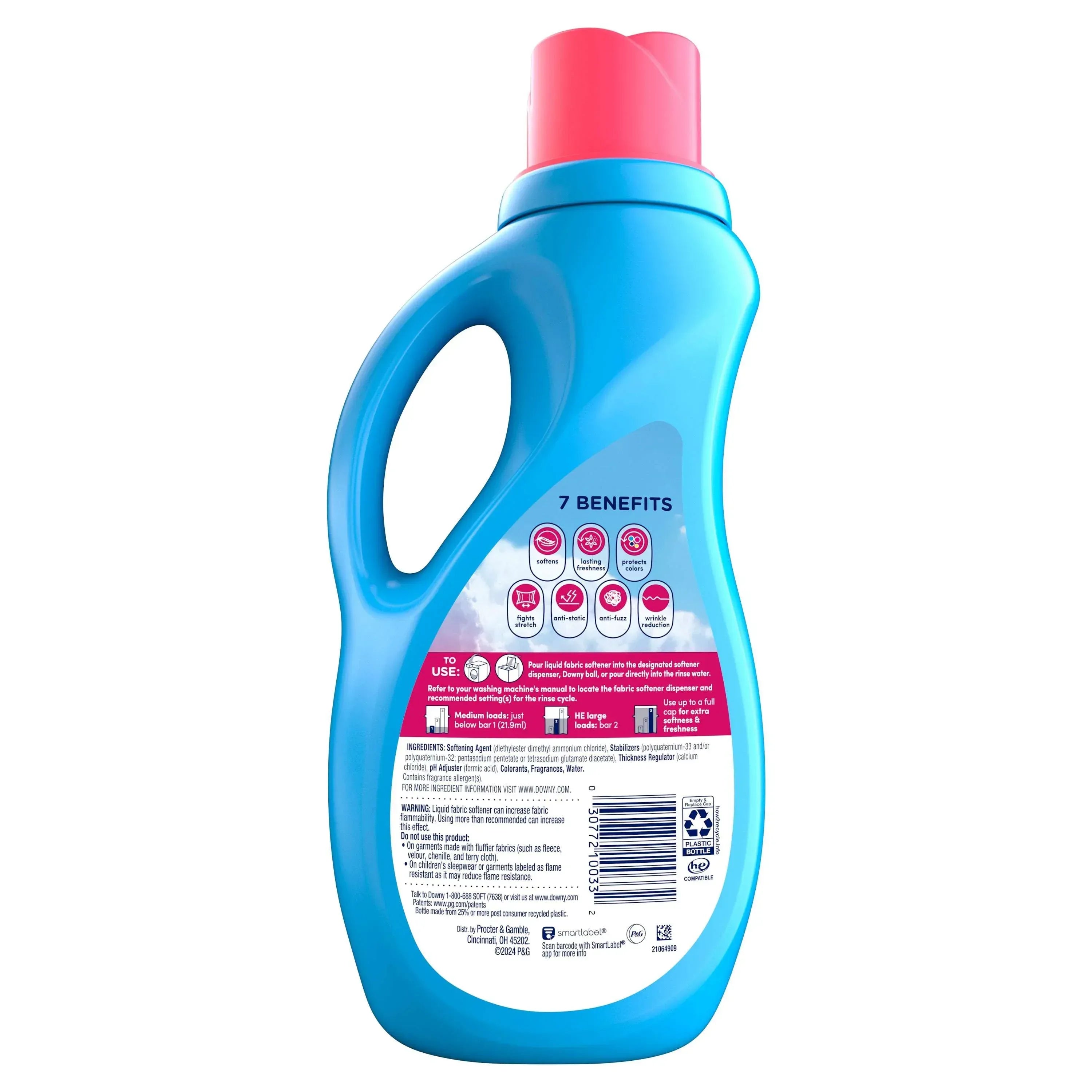 Downy Liquid Fabric Softener and Conditioner, April Fresh Scent, 44 fl oz, 60 Loads