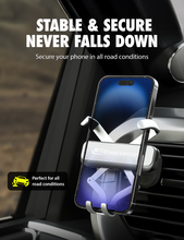 Bracketron AutoGrip vent phone mount securing a phone in the car air vent