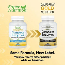 Enzyme supplement bottle set with Same Formula, New Label text