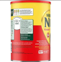 Nestle NIDO Kinder 1+ toddler milk beverage can, back panel with ingredient text