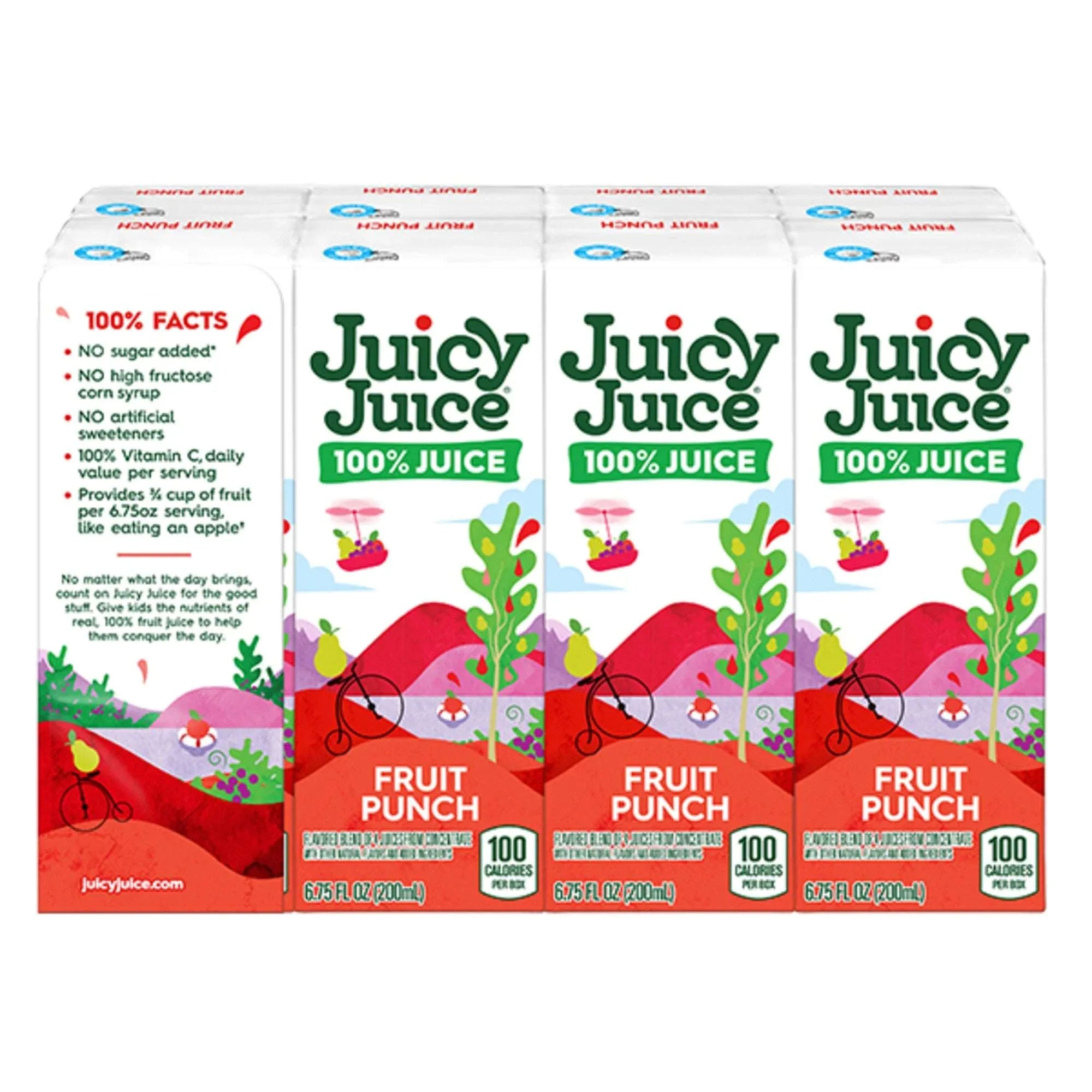 (4 pack) Juicy Juice 100% Juice, Fruit Punch, 8 Count, 6.75 fl oz Juice Boxes