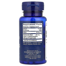 Blue supplement bottle with flip-top lid; back label shows Supplement Facts.