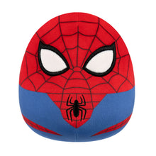 Spider-Man egg-shaped plush with red web pattern and white eye patches