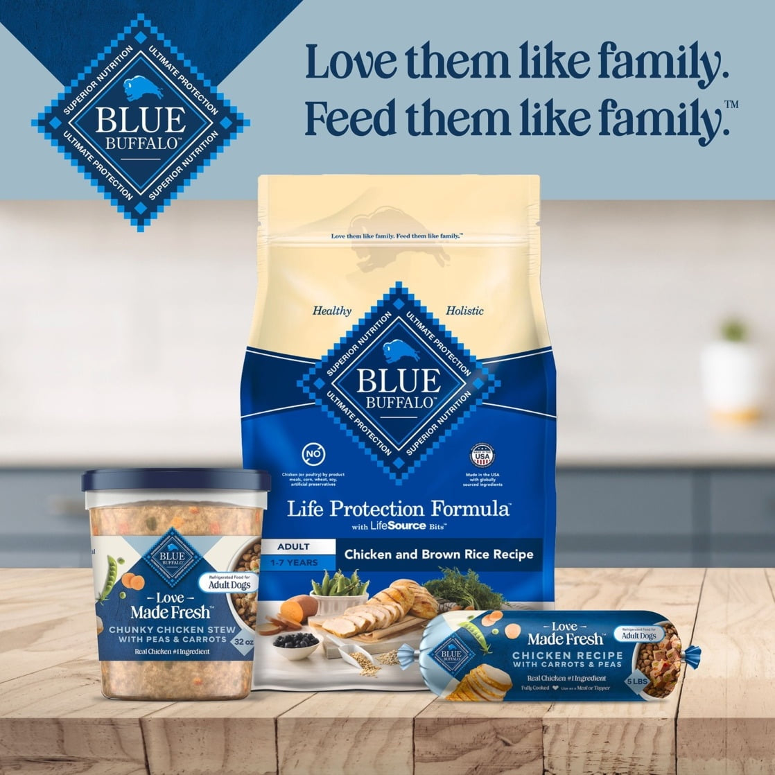 Blue Buffalo Love Made Fresh Dog Food, Refrigerated, Chicken Recipe, 5lb Roll