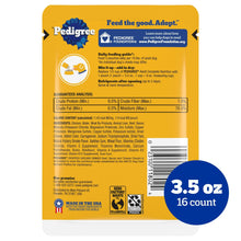 Beef, bacon & cheese dog wet food pouch, 3.5 oz (16 count) pack label