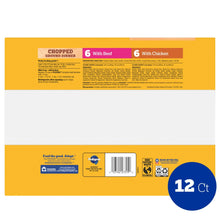 Pedigree chopped ground dinner wet dog food box back panel, 12-count