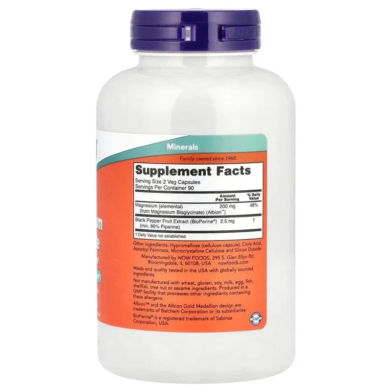 NOW Foods, Magnesium Glycinate With BioPerine®