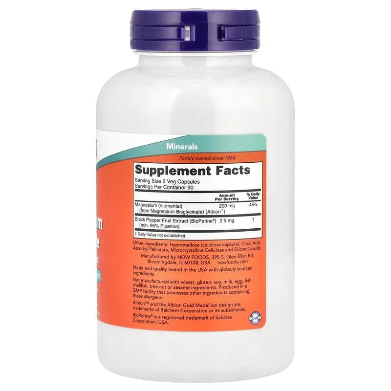 NOW Foods, Magnesium Glycinate With BioPerineÂ® - USA MEGA SHOP