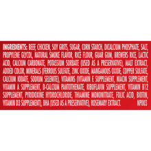 Dog treat ingredients list panel with additives and preservatives