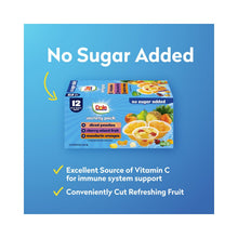 Dole no sugar added variety pack card with diced peaches, cherry mix, mandarin oranges
