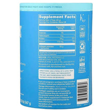 Collagen peptides supplement pouch back label with supplement facts and nutrition table