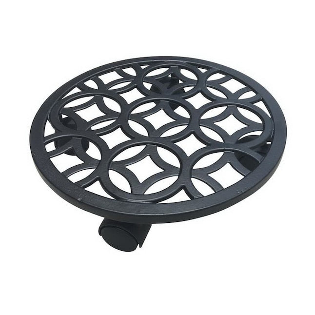 allen + roth 12-in L x 12-in D x 2.7-in H Black Plant Caddy