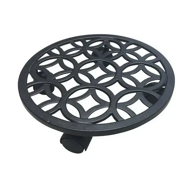 allen + roth 12-in L x 12-in D x 2.7-in H Black Plant Caddy