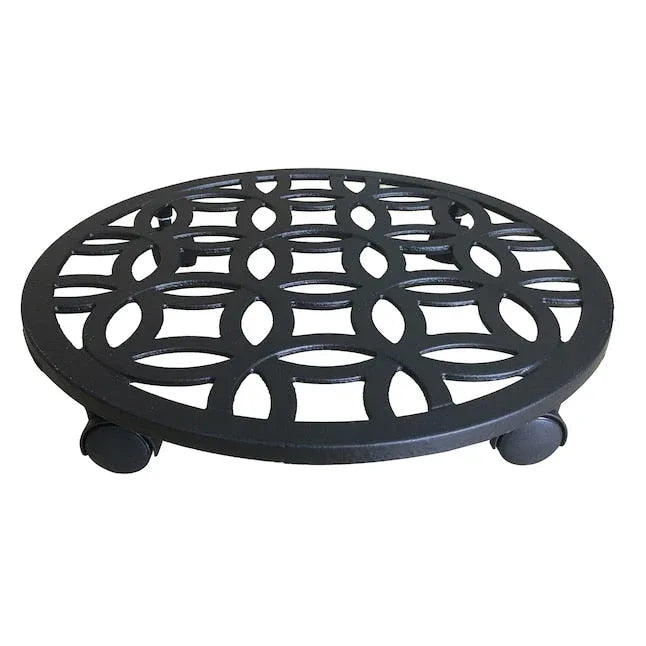allen + roth 17-in L x 17-in D x 2.7-in H Black Plant Caddy - USA MEGA SHOP