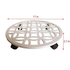 allen + roth 17-in L x 17-in D x 2.7-in H Off-white Plant Caddy