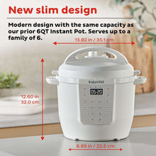 White slim multi-cooker pressure cooker with digital display and top handle