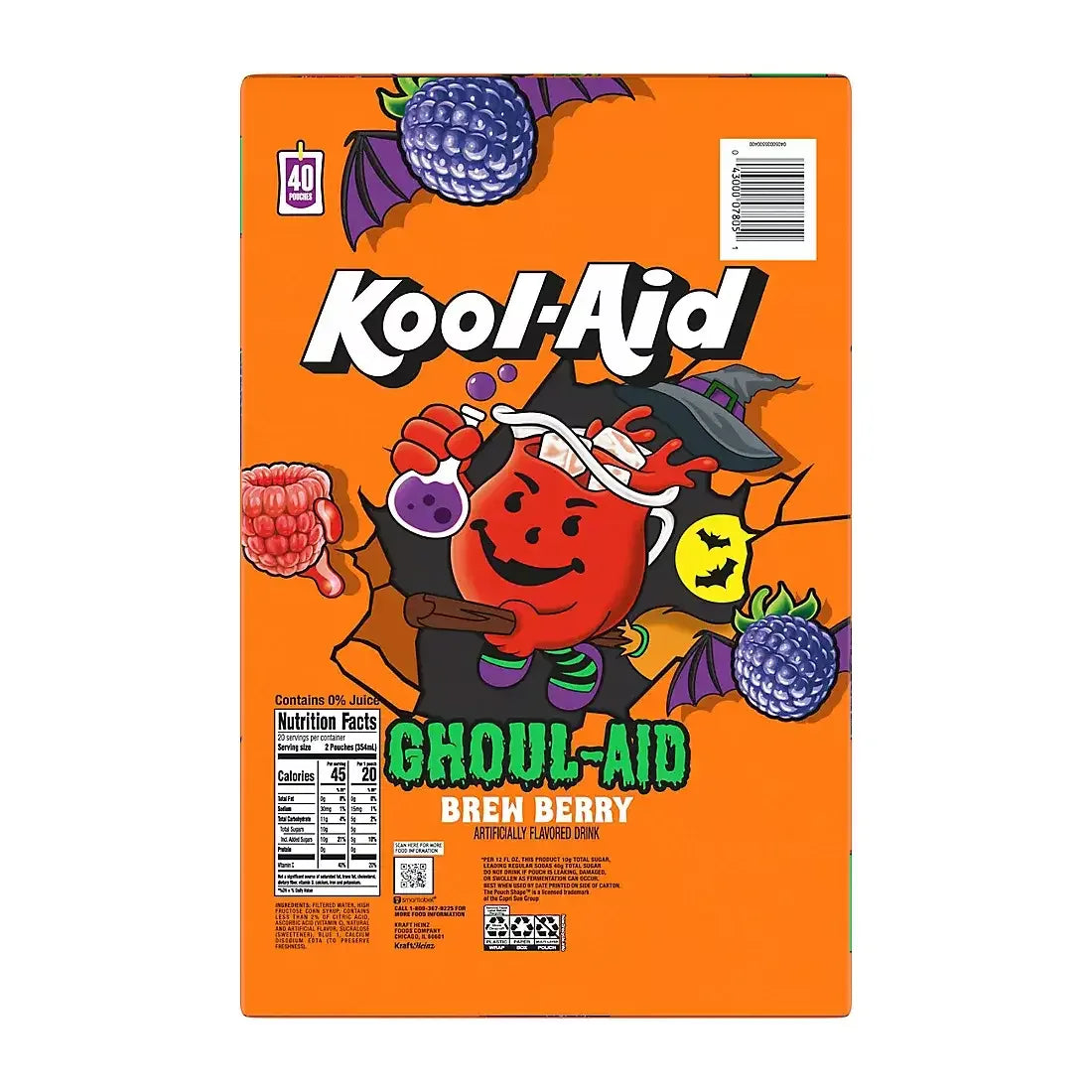 Kool-Aid Ghoul-Aid Jammers Scary Berry, 40 ct - USA MEGA SHOP
