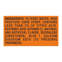 Ingredients panel on drink mix box: filtered water, corn syrup, citric acid, vitamin C