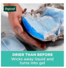 Men's incontinence underwear in use; wicks liquid and turns it into gel