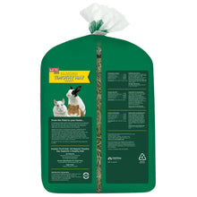 All Natural Timothy Hay back panel on a green bag with product details
