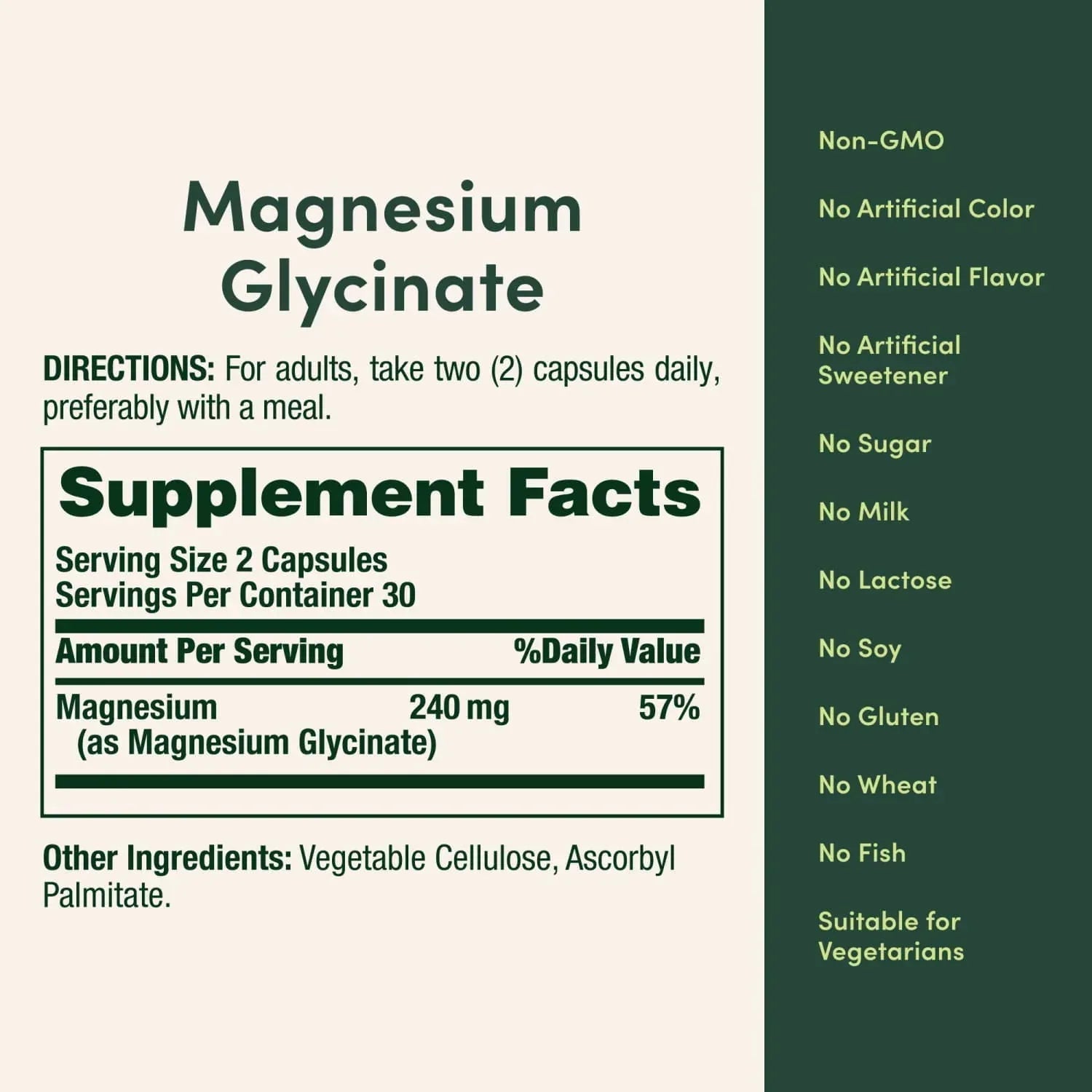 Nature’s Bounty High Absorption Magnesium Glycinate Supplement, 240 mg, Capsules, 60 Count