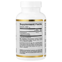 Supplement bottle back label with Supplement Facts panel and serving size details