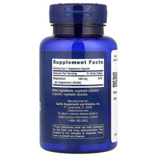 Magnesium Citrate supplement bottle, Supplement Facts panel with ingredients