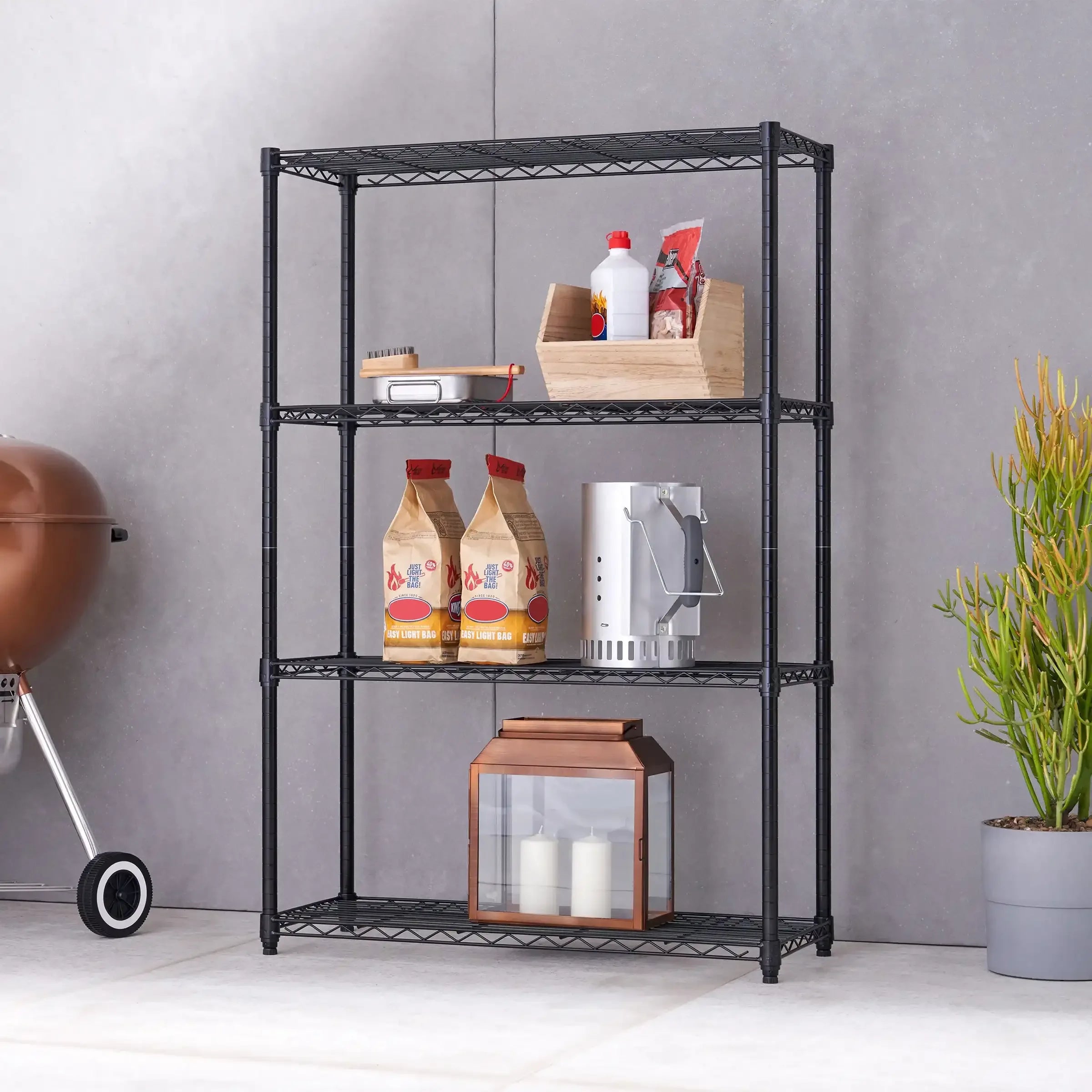 TRINITY 4-tier Wire Shelving Rack 36" x 14" x 54 - USA MEGA SHOP