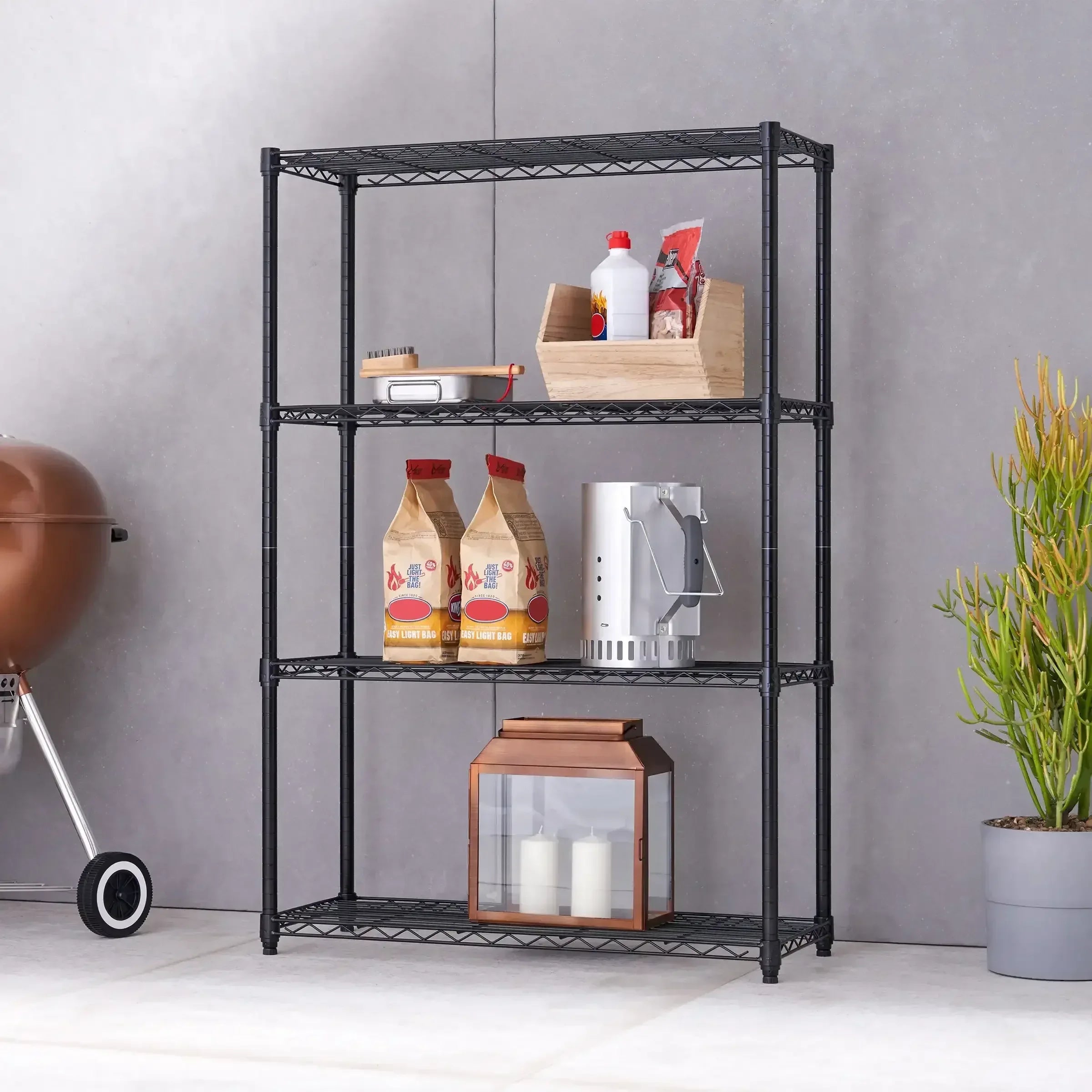 TRINITY 4-tier Wire Shelving Rack 36" x 14" x 54