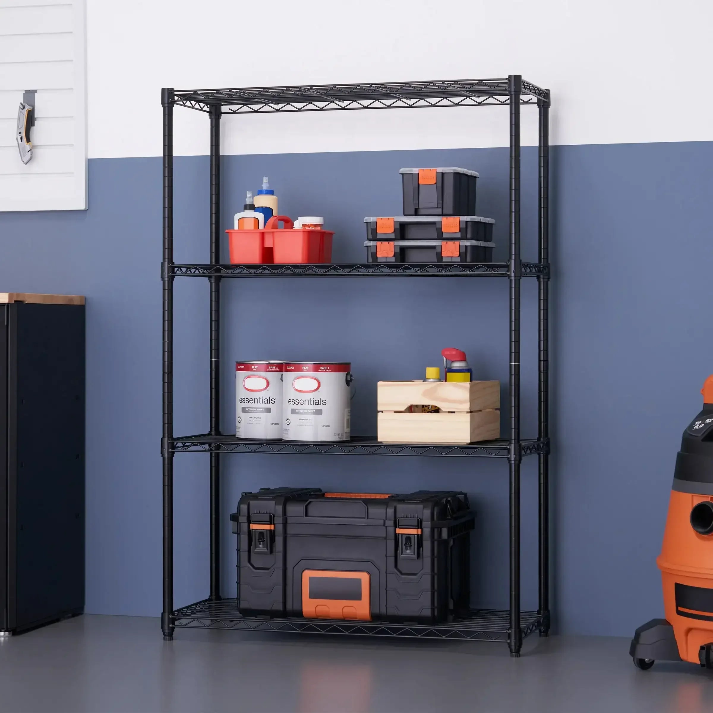 TRINITY 4-tier Wire Shelving Rack 36" x 14" x 54