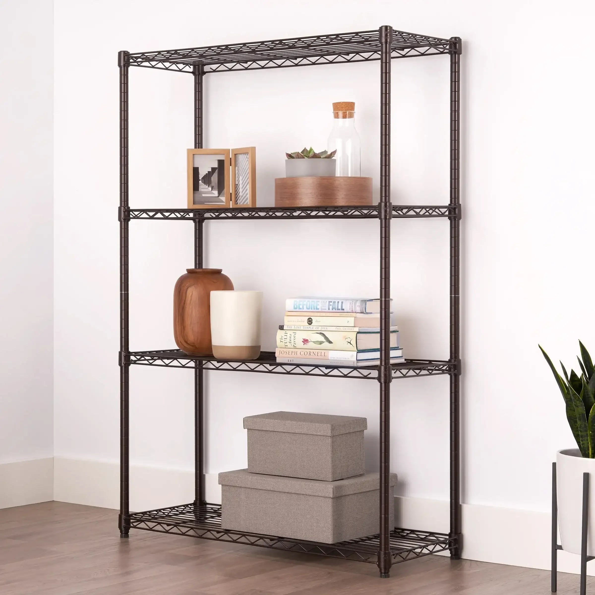 TRINITY 4-tier Wire Shelving Rack 36" x 14" x 54 - USA MEGA SHOP