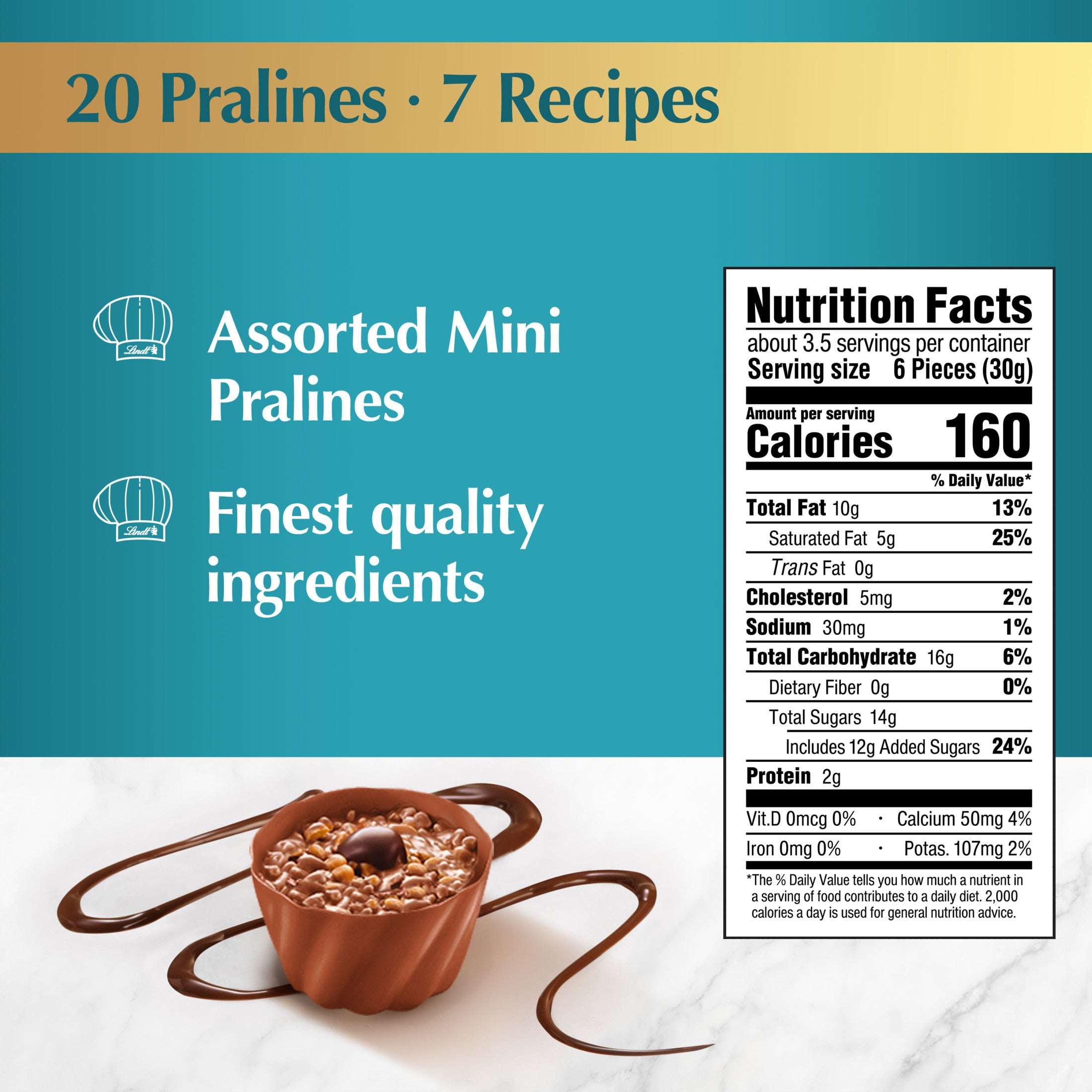 Lindt Mini Pralines Assorted Chocolates 3.4 oz Gift Box
