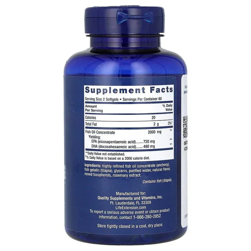 Life Extension, Mega EPA/DHA, 120 Softgels (1,000 mg per Softgel)