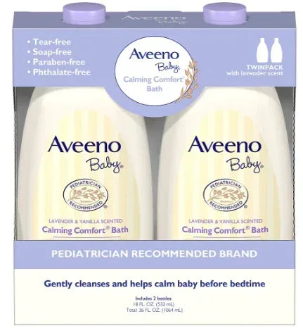 Aveeno Baby Calming Comfort Lavender and Vanilla Tear-Free Bath Wash, 2 pk./18 fl. oz.